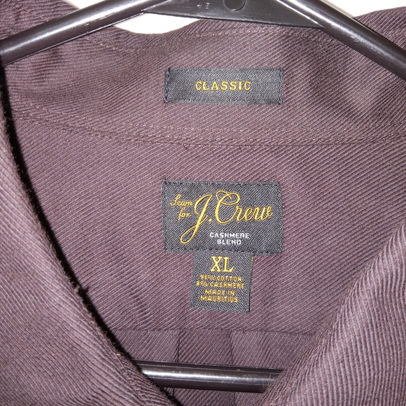 NWT J.Crew Cotton-cashmere Blend Shirt CC100 Dark Chocolate Size XL - Picture 5 of 12